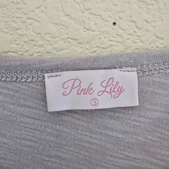 Pink Lily Gray Ruched T-Shirt Dress | Small - Picture 2 of 4